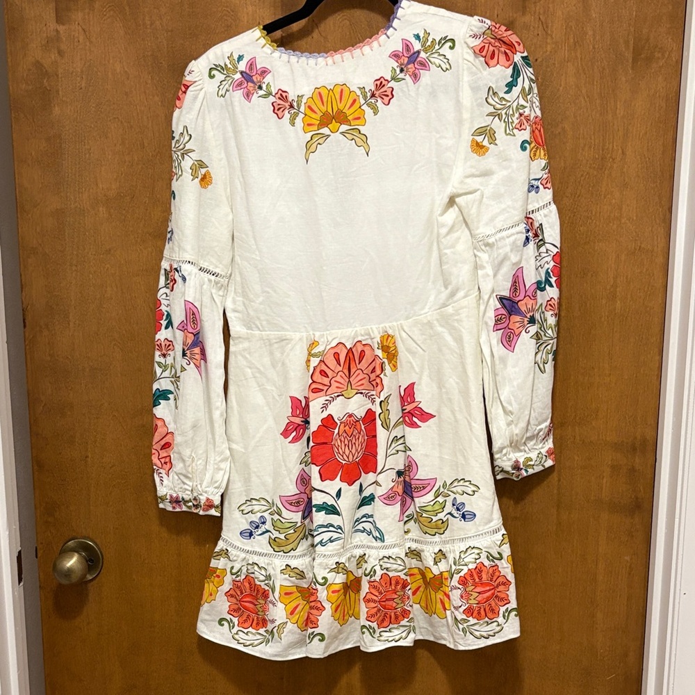 142. Farm Rio Floral Print Dress with Colorful Patterns - Picture 2 of 2